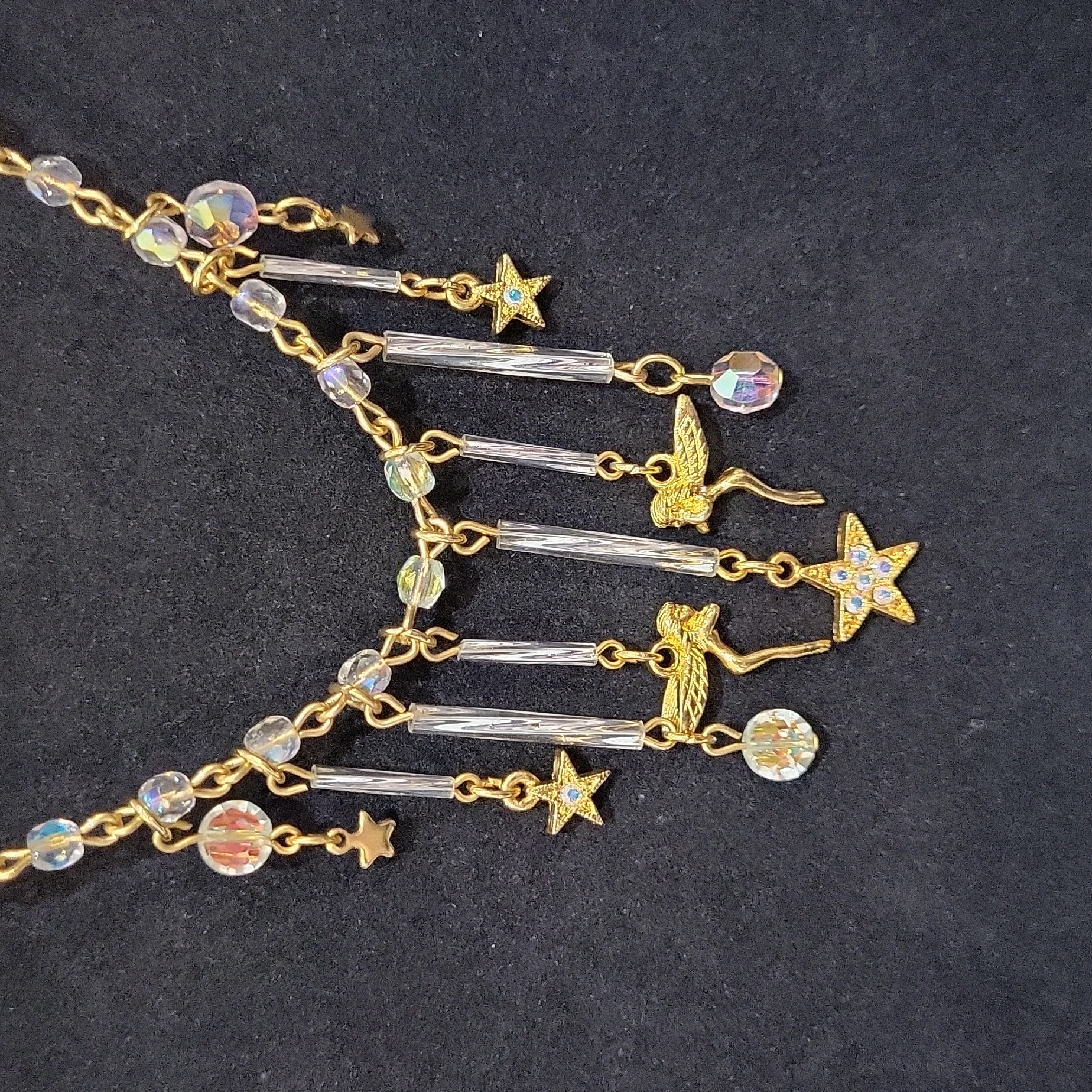 Kirks Folly Crystal Fairy Pixie Fantasy Charm Necklace Gold Tone Length 22 75$